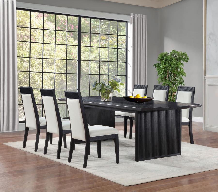 Brookmead Extension Leaf Dining Table Set Black - Venini Furniture 