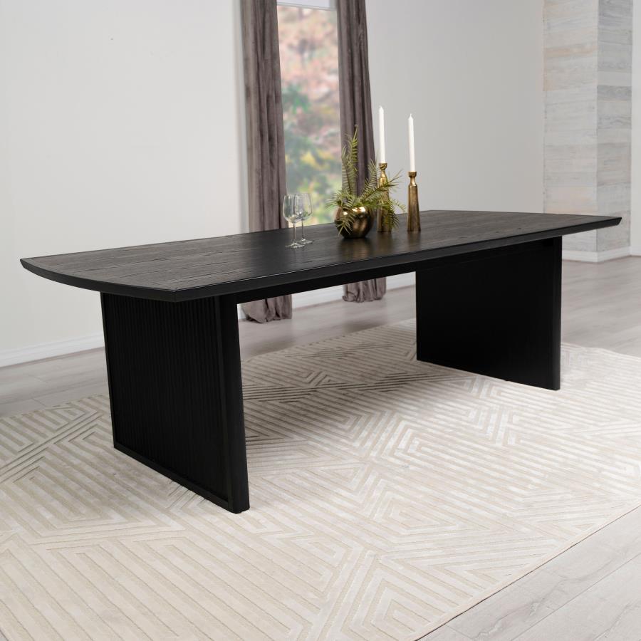 Brookmead Extension Leaf Dining Table Set Black - Venini Furniture 