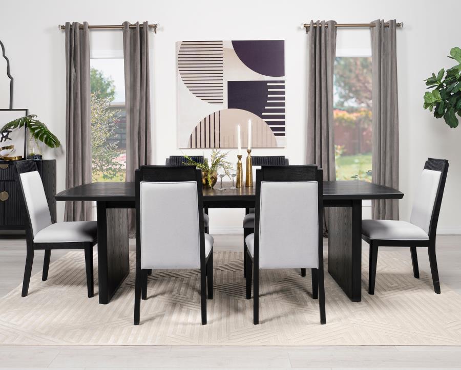 Brookmead Extension Leaf Dining Table Set Black - Venini Furniture 