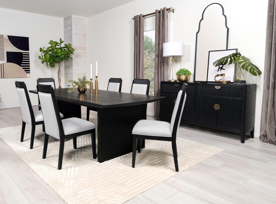 Brookmead Extension Leaf Dining Table Set Black - Venini Furniture 