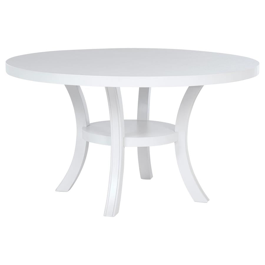 Judd 5 or 7 piece 54-inch Round Wood Dining Table Set Pearl White