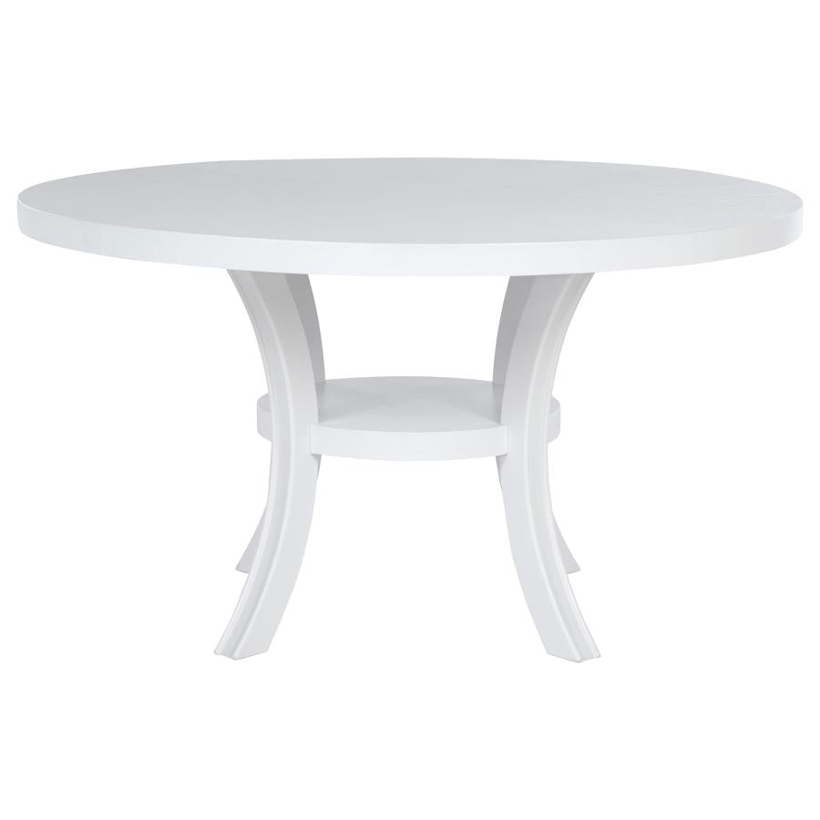 Judd 5 or 7 piece 54-inch Round Wood Dining Table Set Pearl White