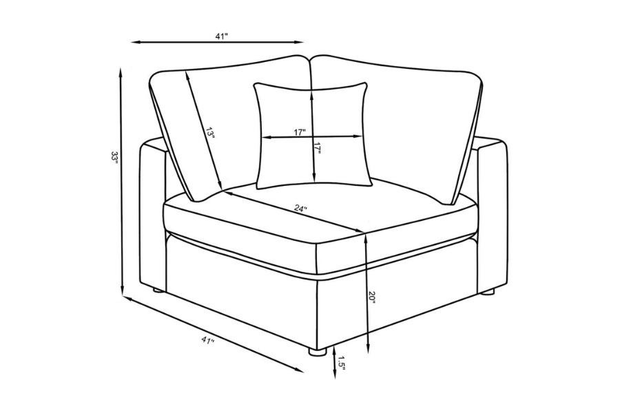 Sofá modular seccional tapizado de 6 piezas Serene Beige 551321-SET 