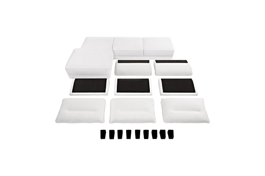 Caspian Upholstered Curved Arm Chaise Sectional Sofa 509540