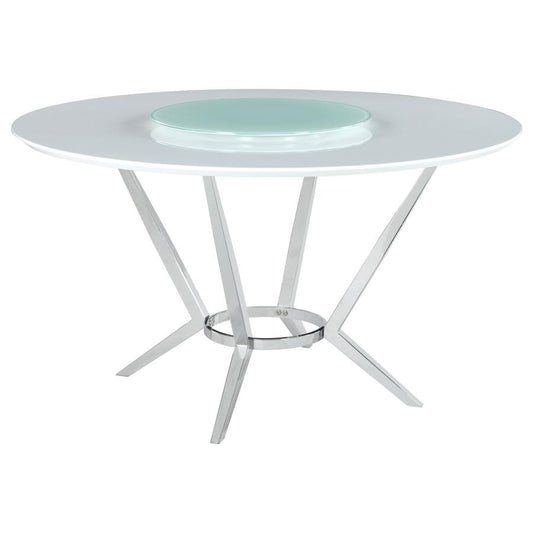 Abby Round Dining Table Set White High Gloss