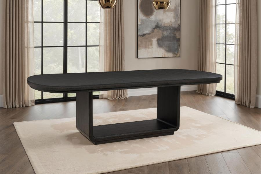 Leandro 78-inch Extension Dining Room Table Burnished Black 115391