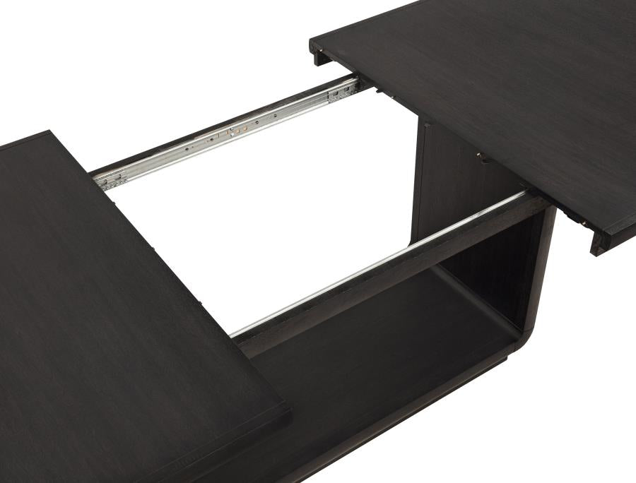 Leandro 78-inch Extension Dining Room Table Burnished Black 115391