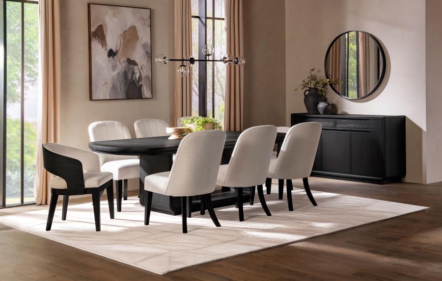 Leandro 78-inch Extension Dining Room Table Burnished Black 115391