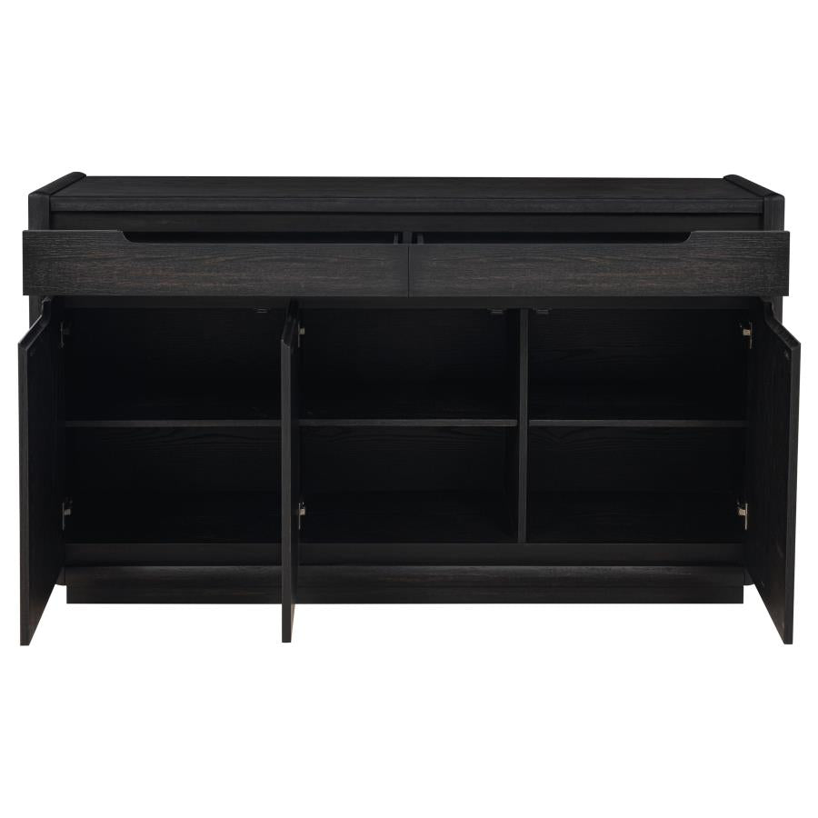 Leandro 2-drawer Dining Sideboard Server Burnished Black 115395
