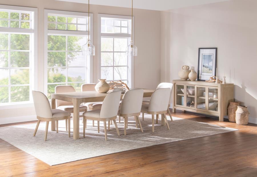 Solano Upholstered Dining Side Chair Beige (Set of 2) 115502