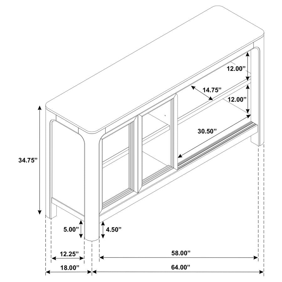 Solano Sliding Door Dining Sideboard Server Weathered Mango 115505
