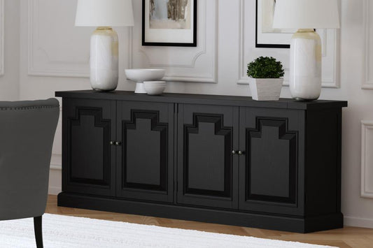 Florence 4-door Dining Sideboard Buffet Distressed Black & Honey 115535