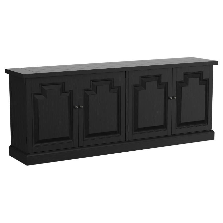 Florence 4-door Dining Sideboard Buffet Distressed Black & Honey 115535