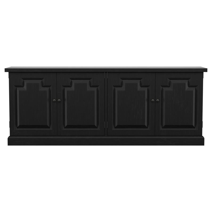 Florence 4-door Dining Sideboard Buffet Distressed Black & Honey 115535