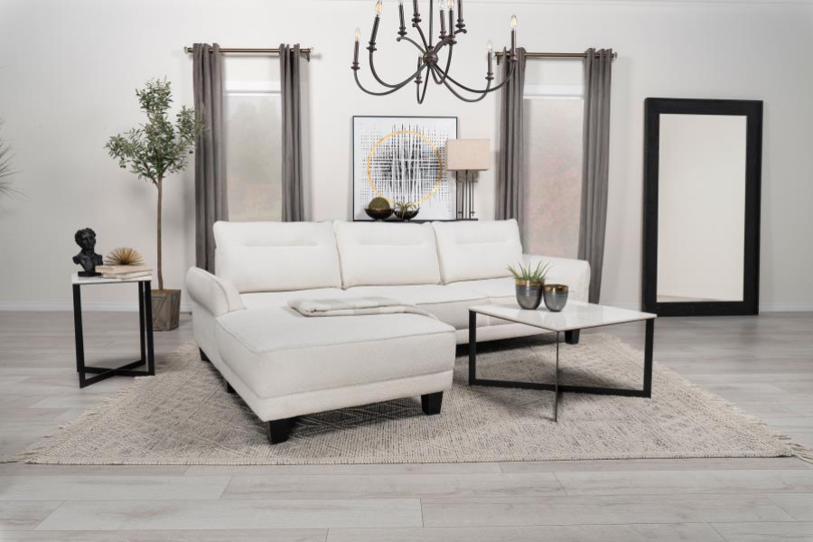 Caspian Upholstered Curved Arm Chaise Sectional Sofa 509540