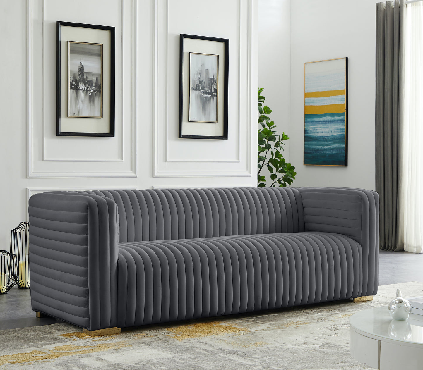 Ravish Velvet Sofa SKU: 640Pink-S