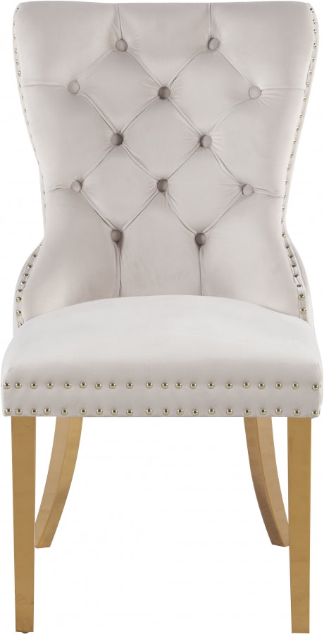 Carmen Velvet Dining Chair SKU: 812Cream-C