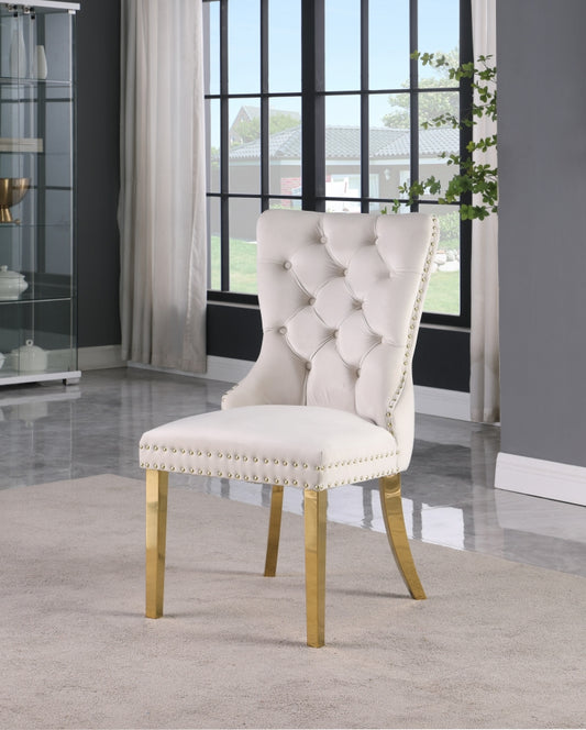 Carmen Velvet Dining Chair SKU: 812Cream-C