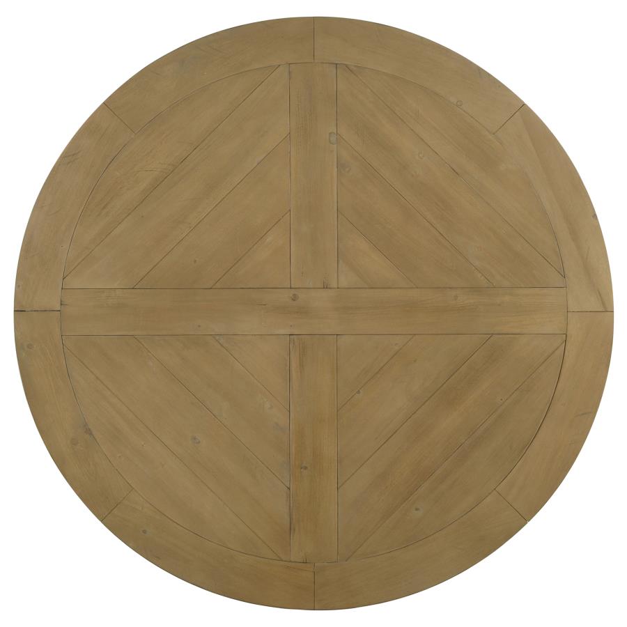 Florence Round 60-inch Pedestal Base Dining Table Black & Honey 115530