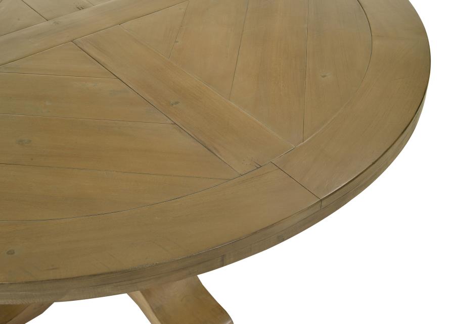 Florence Round 60-inch Pedestal Base Dining Table Black & Honey 115530