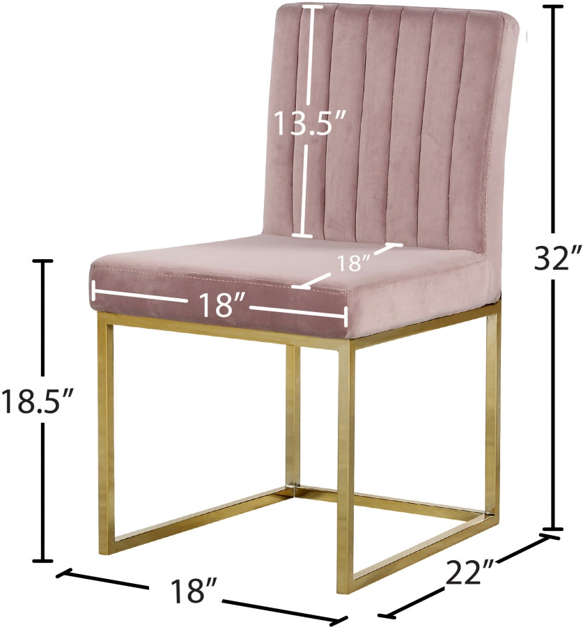 Giselle Velvet Dining Chair SKU: 778Pink-C