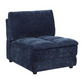 Atlantic Corduroy Upholstered Armless Chair Blue	 551821