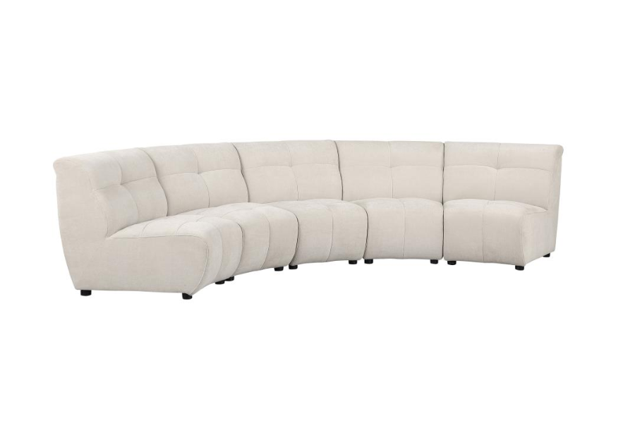 Charlotte 5-piece Upholstered Modular Sectional Sofa Ivory 551300-S5