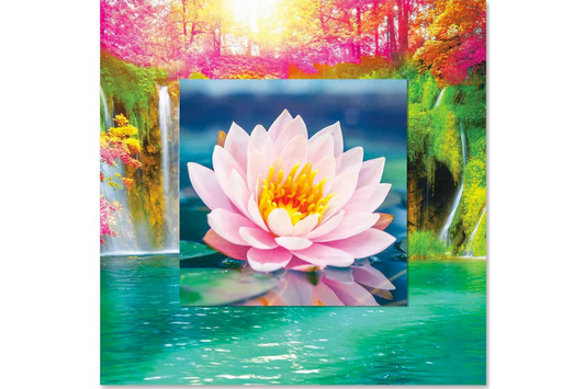 ZENTRO Lotus Flower with Background Miniature Fine Wall Art TG