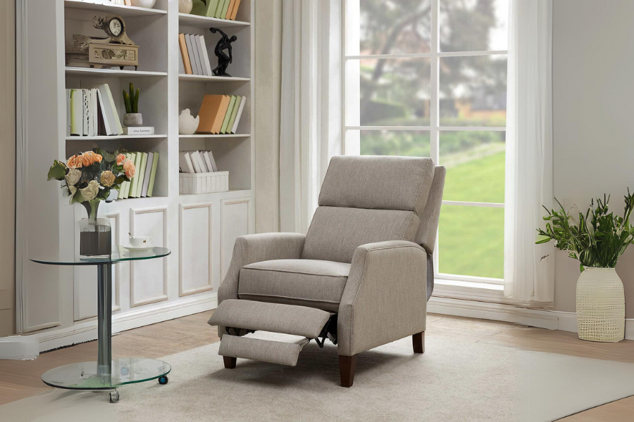 Synergy home lino fabric pushback recliner