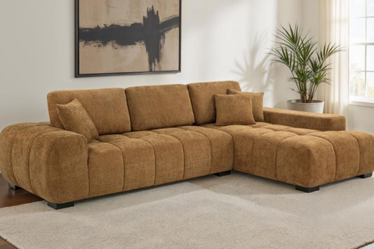 Octavia Upholstered Sectional Chaise Sofa Amber 509340
