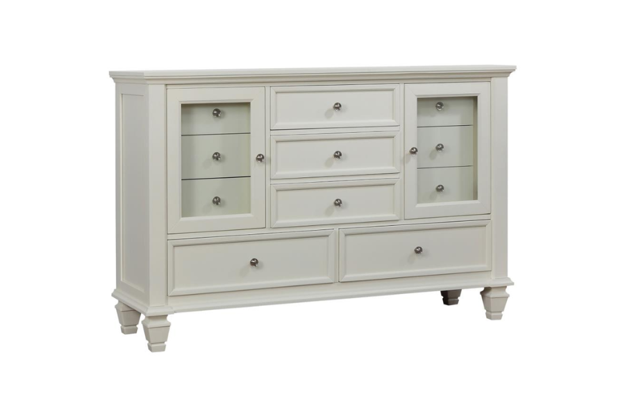 Sandy Beach 11-drawer Dresser Cream White 201303