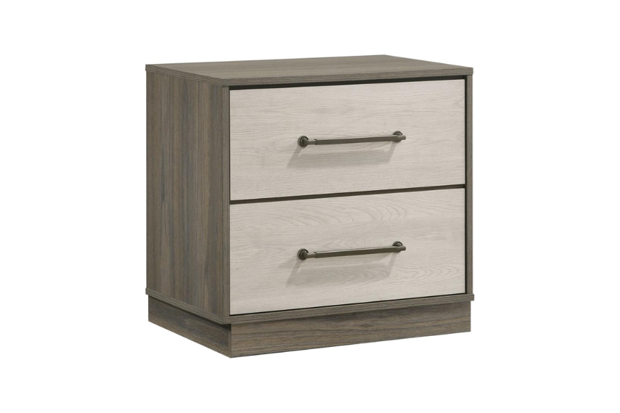 Fenwick 2-drawer Nightstand Bedside Table Grey Oak 224982
