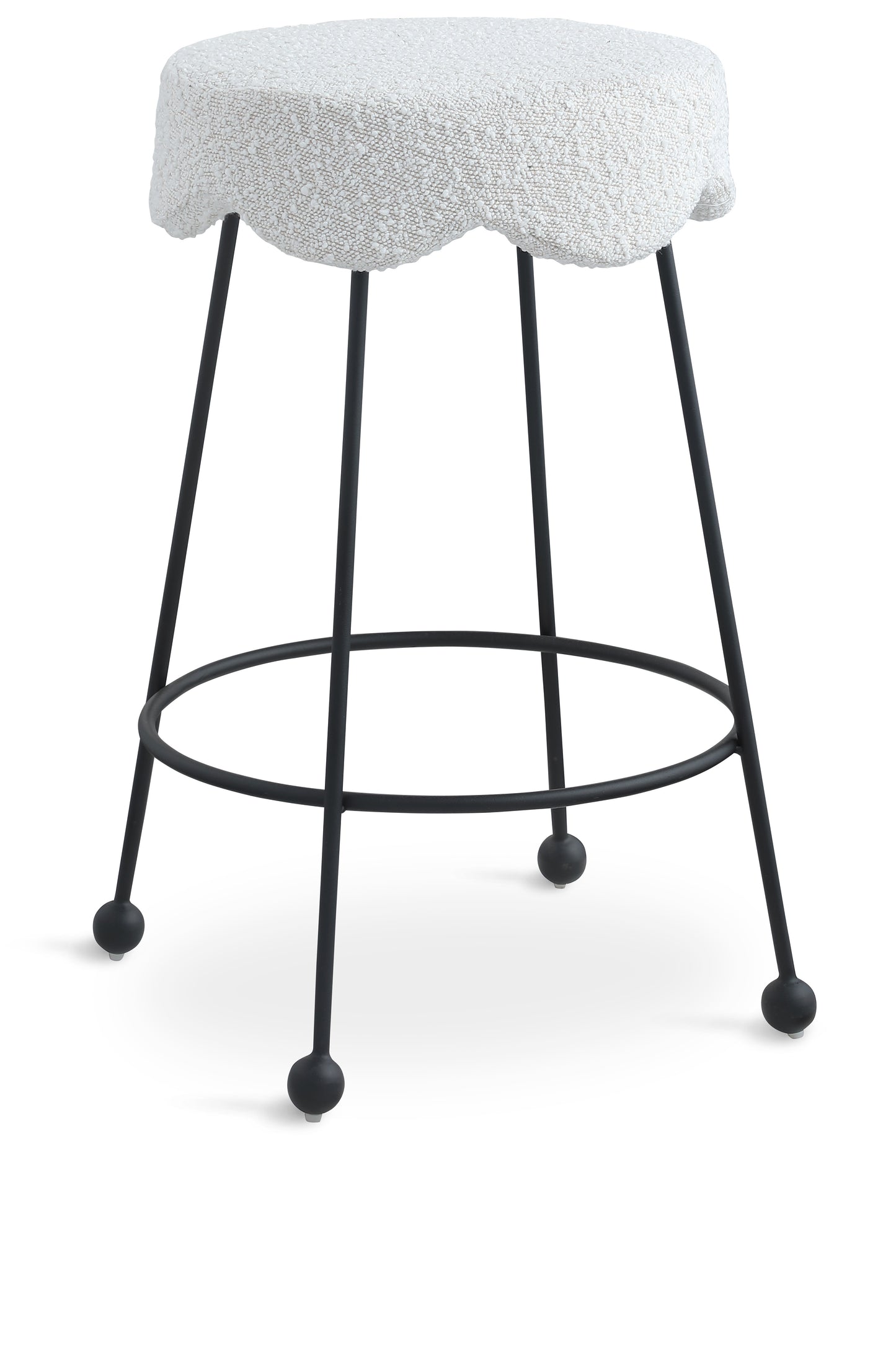 Fleur Boucle Fabric Counter Stool SKU: 513Green-C