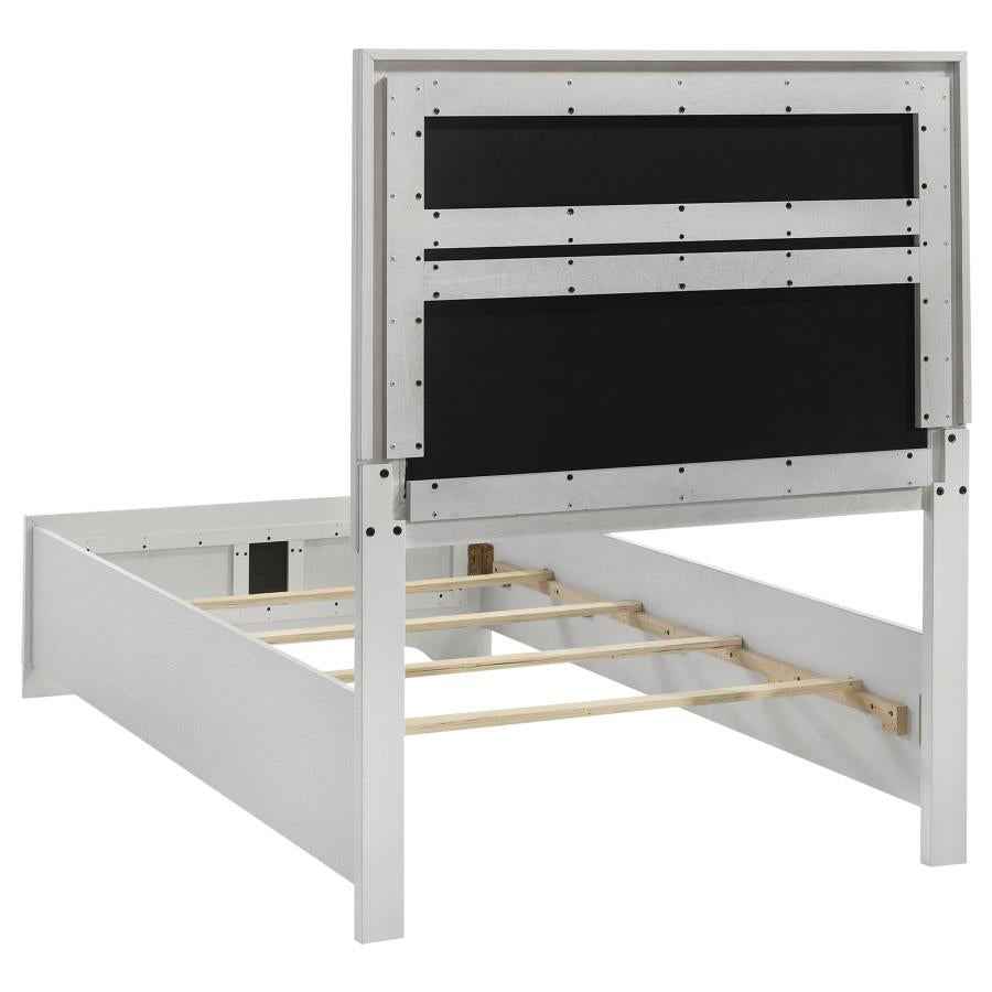 Miranda 54-inch Upholstered Panel Bed White 205110 - Venini Furniture 