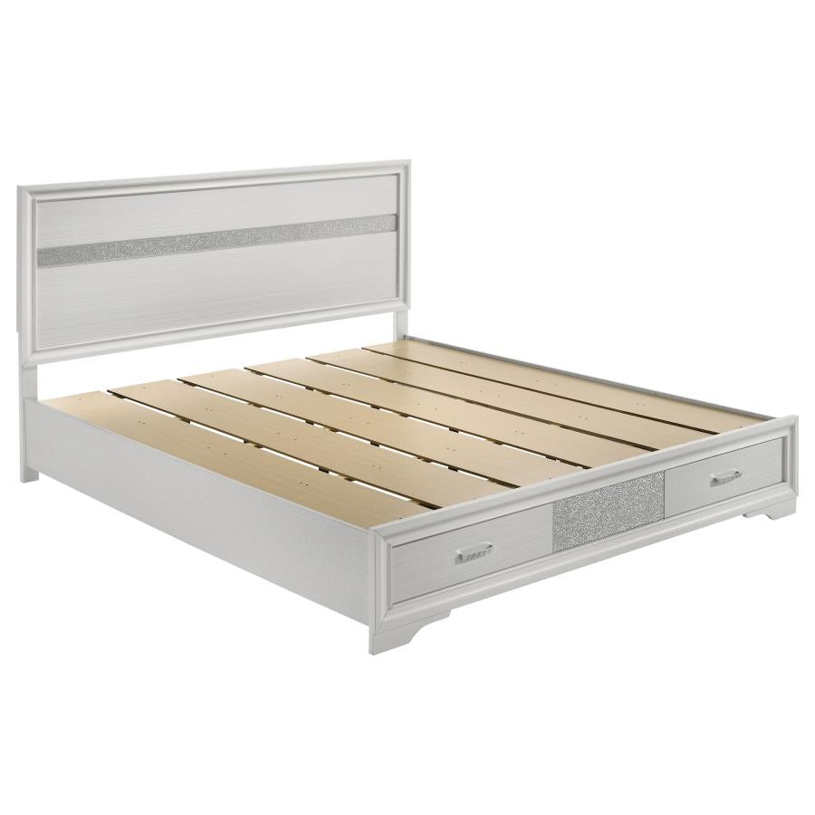 Miranda 51-inch Wood Full Storage Panel Bed White 205111 - Venini Furniture 