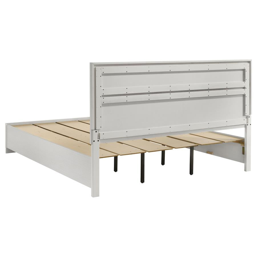 Miranda 51-inch Wood Full Storage Panel Bed White 205111 - Venini Furniture 