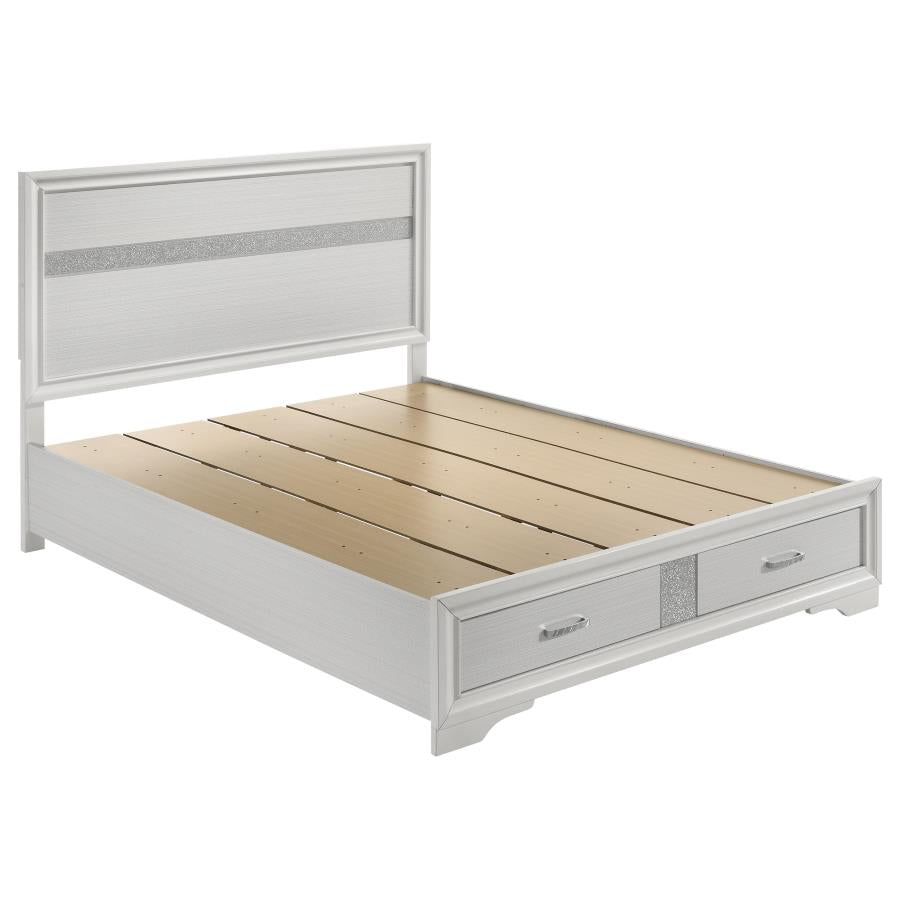 Miranda 51-inch Wood Full Storage Panel Bed White 205111 - Venini Furniture 