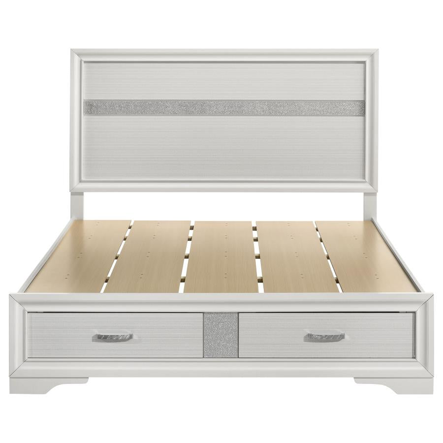 Miranda 51-inch Wood Full Storage Panel Bed White 205111 - Venini Furniture 