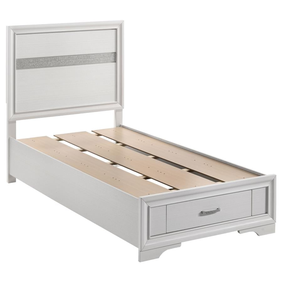 Miranda 51-inch Wood Full Storage Panel Bed White 205111 - Venini Furniture 