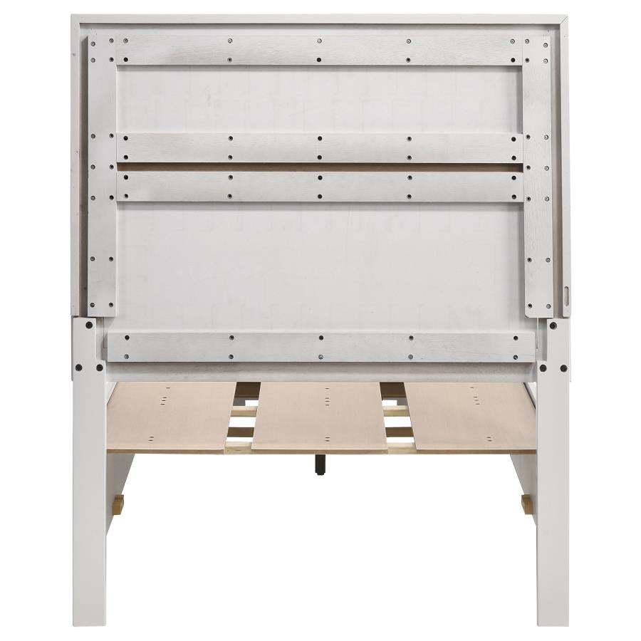 Miranda 51-inch Wood Full Storage Panel Bed White 205111 - Venini Furniture 