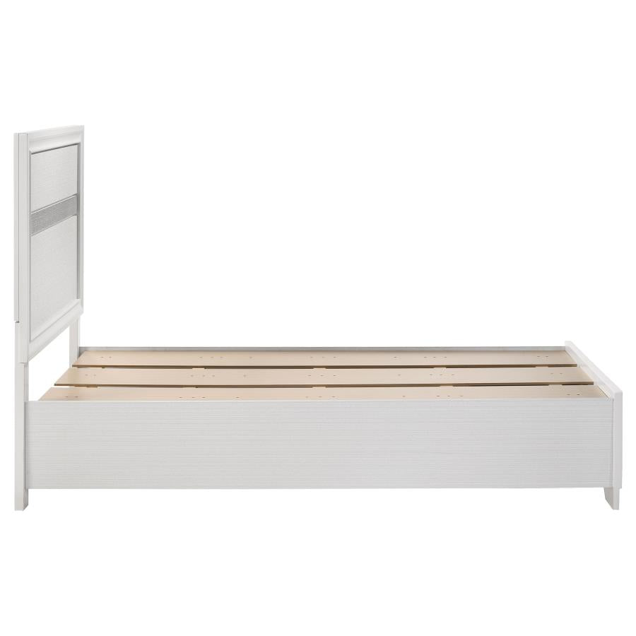 Miranda 51-inch Wood Full Storage Panel Bed White 205111 - Venini Furniture 