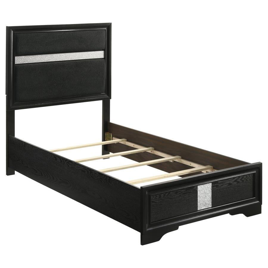 Miranda 54-inch Upholstered Panel Bed Black 206360 - Venini Furniture 