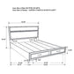 Cama Queen con paneles de almacenaje de madera Miranda, color negro 206361Q 