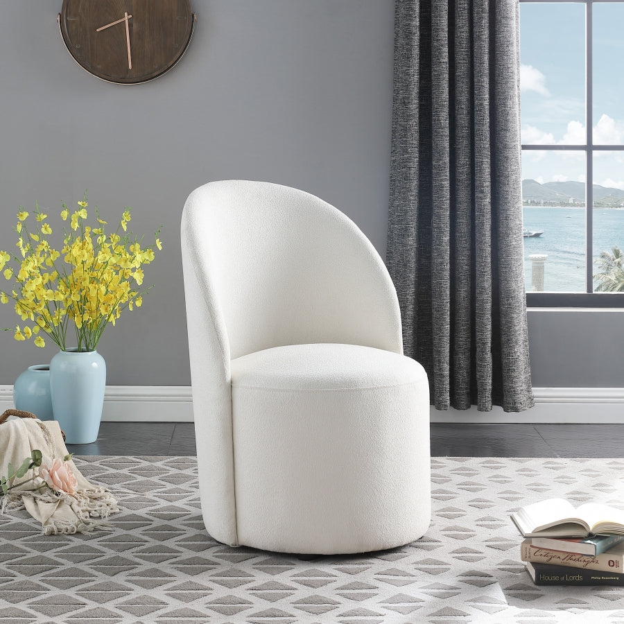 Hautely Boucle Fabric Accent | Dining Chair SKU: 528Cream