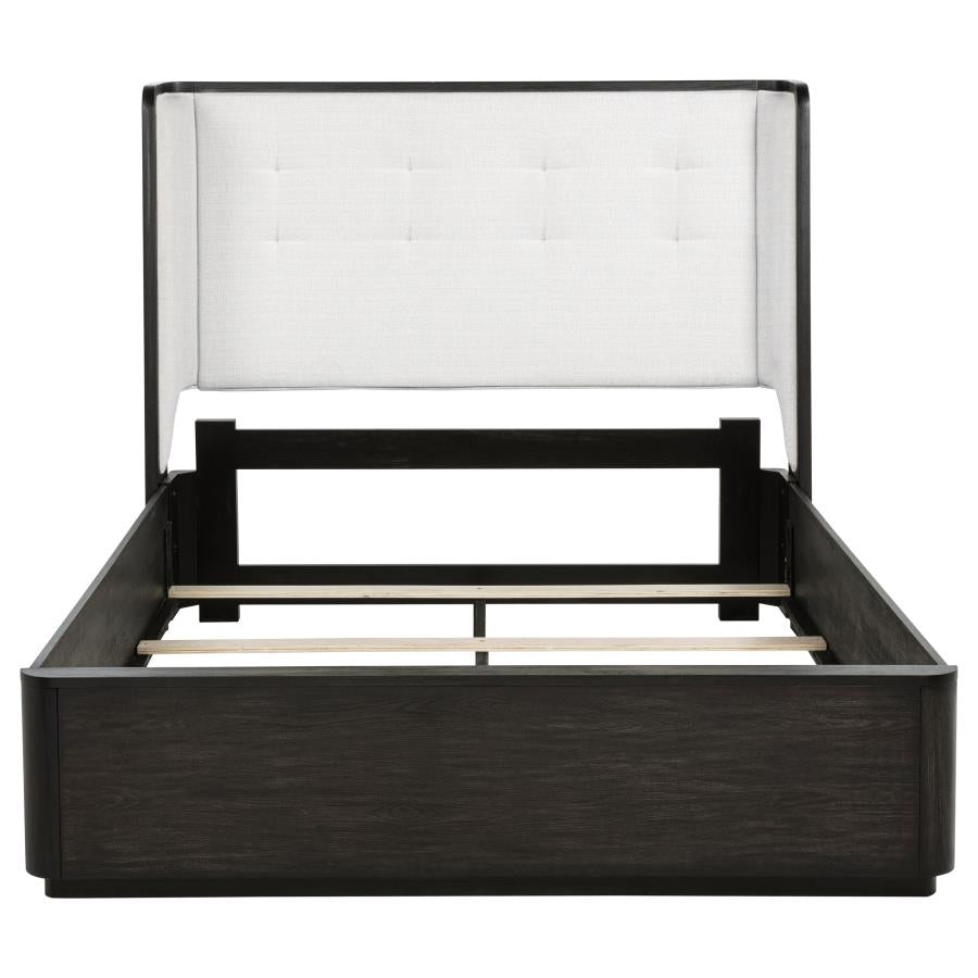 Leandro 55-inch Wingback Bed Burnished Black California King 222491KW, Eastern King 222491KE AND Queen 222491Q - Venini Furniture 