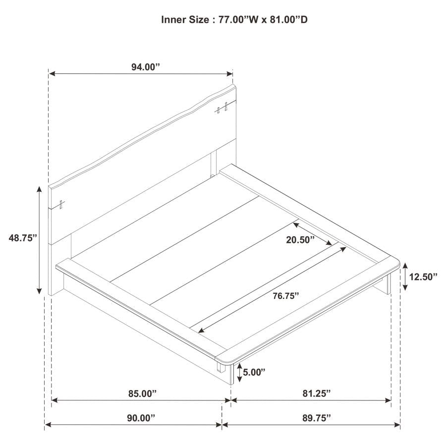 Stillwater Live-Edge Platform Bed – Queen 222801Q, Eastern King 222801KE & California King 222801KW
