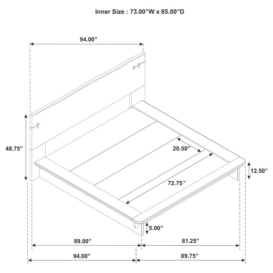 Stillwater Live-Edge Platform Bed – Queen 222801Q, Eastern King 222801KE & California King 222801KW