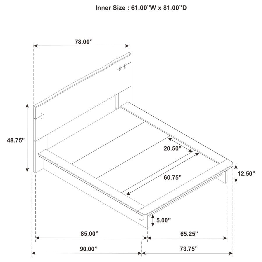 Stillwater Live-Edge Platform Bed – Queen 222801Q, Eastern King 222801KE & California King 222801KW