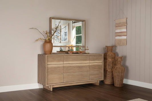 StillStillwater 9-Drawer Dresser with Mirror and Jewelry Shelf – Weathered Oak 222803M - Venini Furniture 