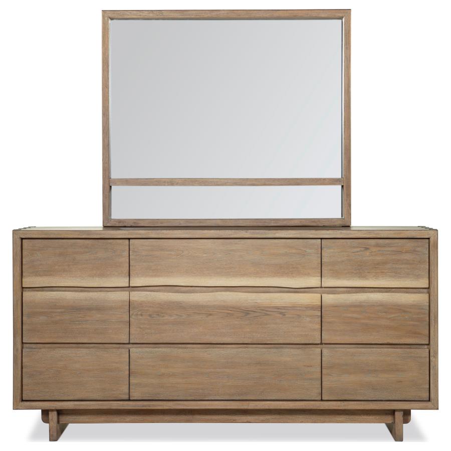 StillStillwater 9-Drawer Dresser with Mirror and Jewelry Shelf – Weathered Oak 222803M